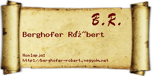Berghofer Róbert névjegykártya